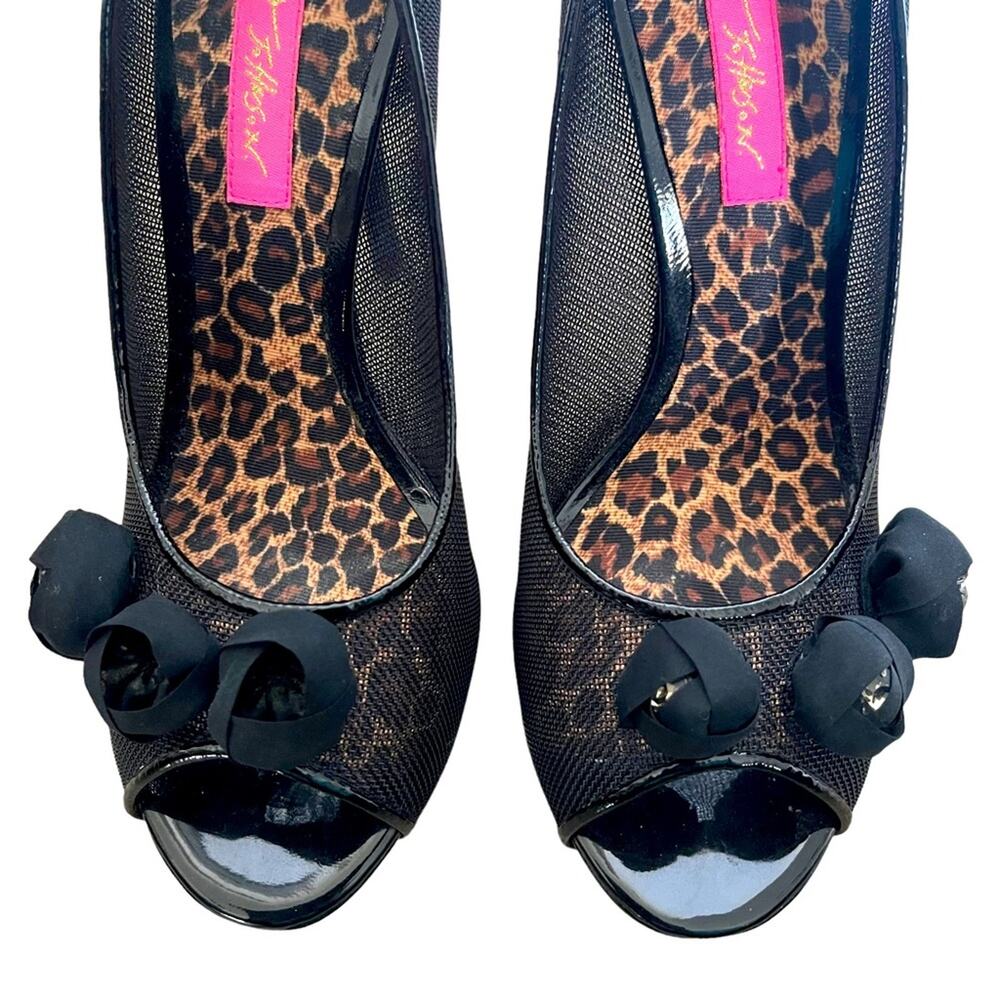 Betsey Johnson Women's Alexandra Open Toe Mesh Pumps Shoes Black Size 8.5 - Picture 9 of 13